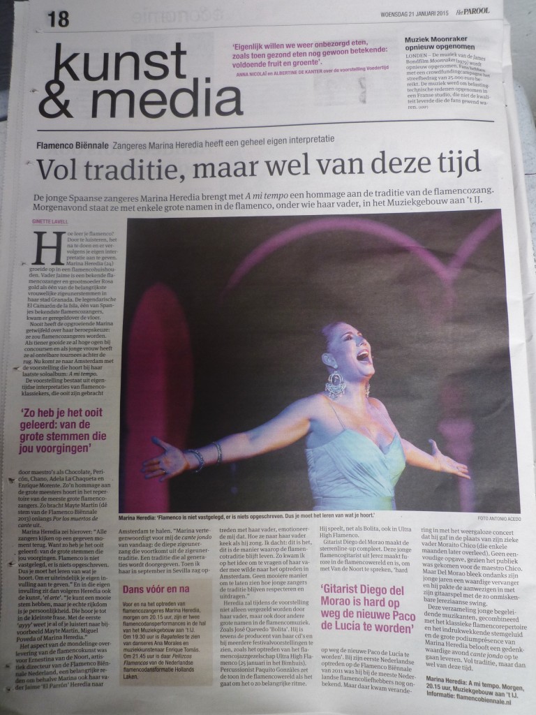 Het Parool interview Ginette Lavell Marina Heredia